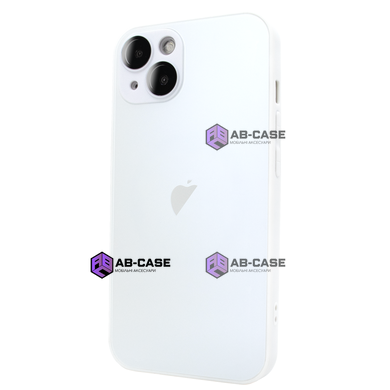 Чехол стеклянный матовый AG Glass Case для iPhone 13 с защитой камеры White