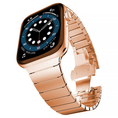 Ремешок стальной Stainless Steel Link для Apple Watch (42mm, 44mm, 45mm, 49mm Rose Gold)