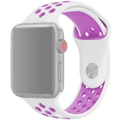 Ремешок силиконовый Nike Sport Band для Apple Watch 42|44|45|49mm White-Purple