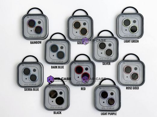 Защитные линзы на камеру iPhone 15 Plus Metal Glass Lenses Light Purple