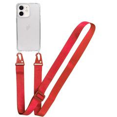 Прозрачный чехол для iPhone 11 c ремешком Crossbody Red