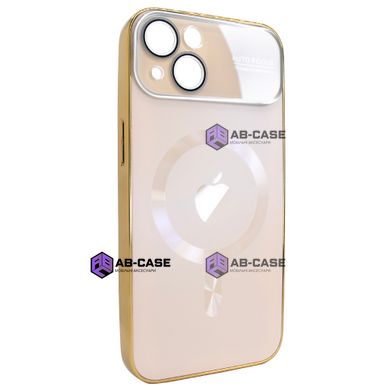 Чехол для iPhone 15 Plus матовый NEW PC Slim with MagSafe case с защитой камеры Gold