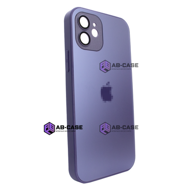 Чехол стеклянный матовый для iPhone 12 AG Glass Case с защитой камеры Deep Purple