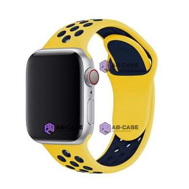 Ремешок силиконовый Nike Sport Band для Apple Watch 42|44|45|49mm Yellow-Blue