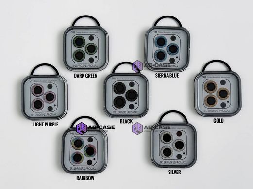 Защитные линзы для камеры iPhone 11 Pro Max Metal Diamonds Lens блестящие Sierra Blue