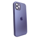 Чехол стеклянный матовый для iPhone 12 AG Glass Case с защитой камеры Deep Purple 1