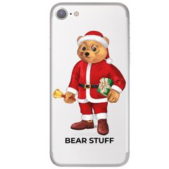 Чехол прозрачный Print Bear Stuff для iPhone SE2 Мишка Санта Клаус