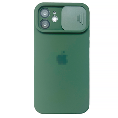 Чохол Silicone with Logo hide camera, для iPhone 12 (Dark Green)