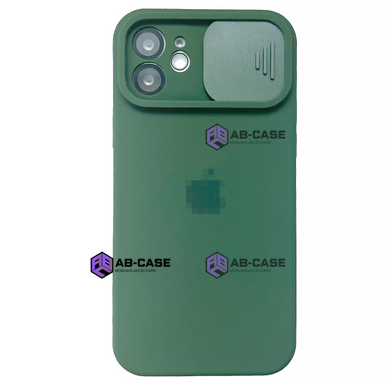 Чехол Silicone with Logo hide camera, для iPhone 12 (Dark Green)