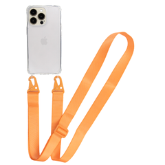 Прозрачный чехол для iPhone 15 Pro Max c ремешком Clear Crossbody Orange