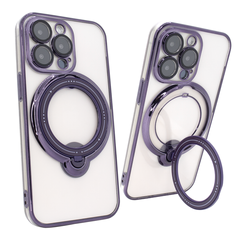 Чехол для iPhone 15 Pro Max Clear Shining Holder with MagSafe Deep Purple