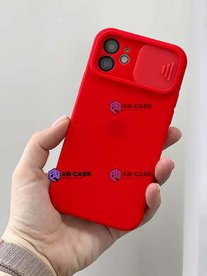 Чехол Silicone with Logo hide camera, для iPhone 12 (Red)