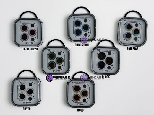 Защитные линзы для камеры iPhone 12 Pro Metal Diamonds Lens блестящие Black