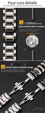 Ремешок керамический Ceramic Band для Apple Watch 42|44|45|49mm Black-Gold