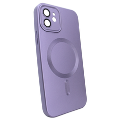 Чохол матовий Silicone with MagSafe для iPhone 11 із захисними лінзами на камеру Deep Purple