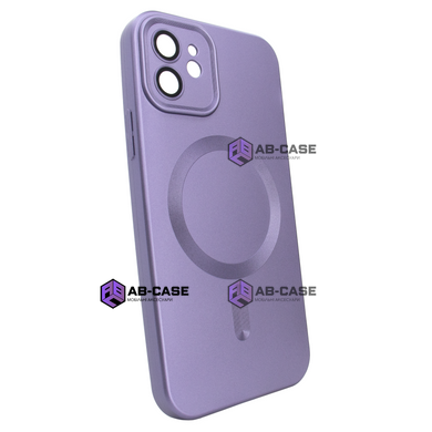 Чехол матовый Silicone with MagSafe для iPhone 11 c защитными линзами на камеру Deep Purple