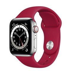 Силиконовый ремешок для Apple Watch (42mm, 44mm, 45mm, 49 mm №36 Rose Red, S)