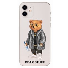 Чехол прозрачный Print Bear Stuff для iPhone 12 mini Мишка в шубе