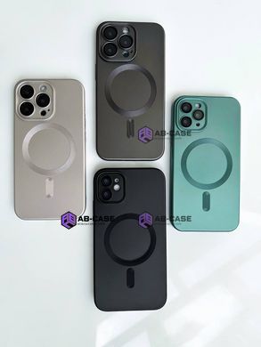 Чехол матовый Silicone with MagSafe для iPhone 13 c защитными линзами на камеру Black