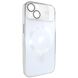 Чехол для iPhone 15 Plus матовый NEW PC Slim with MagSafe case с защитой камеры White