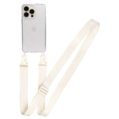 Прозрачный чехол для iPhone 15 Pro Max c ремешком Clear Crossbody White