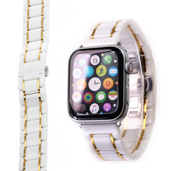 Ремінець керамічний Ceramic Band для Apple Watch 42|44|45|49mm White-Gold