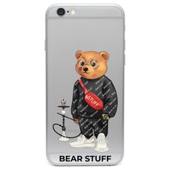 Чехол прозрачный Print Bear Stuff для iPhone 6 Plus/6s Plus Мишка с кальяном