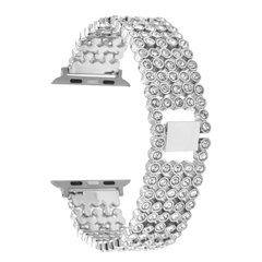 Стальной ремешок браслет Crystal Band для Apple Watch (38mm, 40mm, 41mm, Silver)