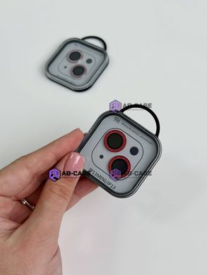 Защитные линзы для камеры iPhone 13 mini Metal Diamonds Lens блестящие Red