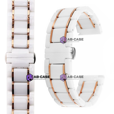 Ремешок керамический Ceramic Band для Apple Watch 42|44|45|49mm White-Rose Gold