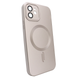 Чехол матовый Silicone with MagSafe для iPhone 11 c защитными линзами на камеру Pink Sand