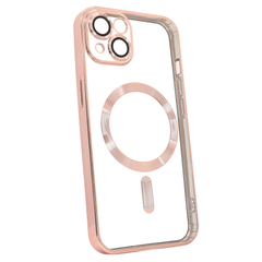 Чехол для iPhone 15 Plus Shining with MagSafe с защитными линзами на камеру Rose Gold