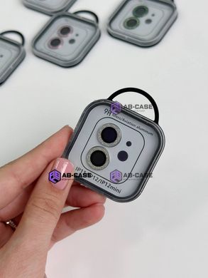 Защитные линзы для камеры iPhone 12 mini Metal Diamonds Lens блестящие Silver