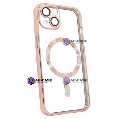 Чехол для iPhone 15 Plus Shining with MagSafe с защитными линзами на камеру Rose Gold