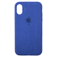 Чехол Alcantara FULL для iPhone (iPhone XS MAX, Midnighte Blue)