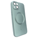 Чехол матовый Silicone with MagSafe для iPhone 13 c защитными линзами на камеру Green
