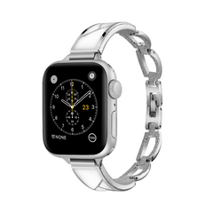 Ремешок для Apple Watch 42|44|45|49mm металлический Fashion Lady Band Silver-White