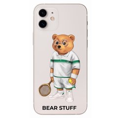 Чехол прозрачный Print Bear Stuff для iPhone 12 mini Мишка теннисист