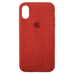 Чехол Alcantara FULL для iPhone (iPhone XS MAX, Red)