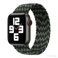 Монобраслет на Apple Watch Braided Solo Loop (Rainbow Black - Green, 42mm, 44mm, 45mm, 49mm Xs- 130mm)