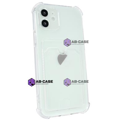 Чехол для iPhone 12 mini Card Holder Armored Case с карманом для карты прозрачный