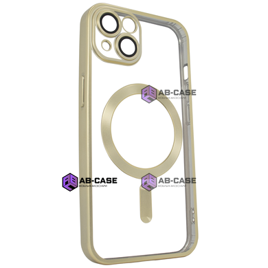 Чехол для iPhone 15 Plus матовый Shining with MagSafe с защитными линзами на камеру Gold