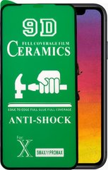 Защитное гибкое Стекло 9D Ceramic FULL (для iPhone 6/6s, Black)