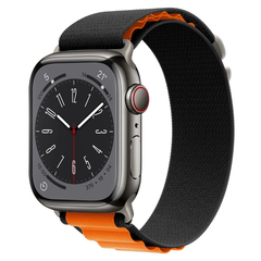 Ремінець Alpine Loop на Apple Watch 42|44|45|49 Black-Orange