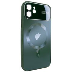 Чехол для iPhone 12 матовый NEW PC Slim with MagSafe case с защитой камеры Dark Green