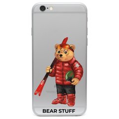 Чехол прозрачный Print Bear Stuff для iPhone 6 Plus/6s Plus Мишка лыжник