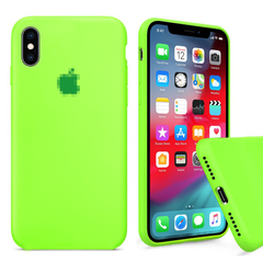 Чехол Silicone Case для iPhone X/Xs FULL (№66 Neon Green)