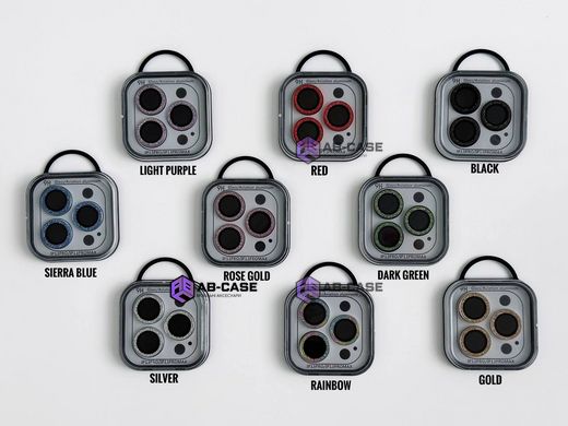 Защитные линзы для камеры iPhone 13 Pro Metal Diamonds Lens блестящие Deep Purple