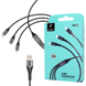 Кабель плетеный 3 in 1 USB to Lightning | USB-C | Micro-USB SkyDolphin Cable 2.4A 1
