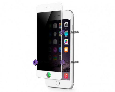 Стекло Антишпион 10D (упаковка) для iPhone 6/6s White